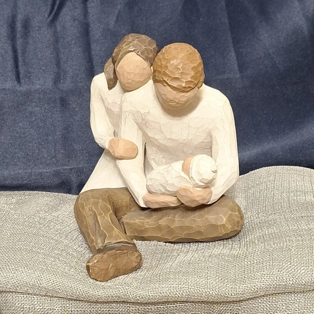 Willow Tree New Life Figurine Father Mother Newborn Baby Folk‎ Art Shower Gift